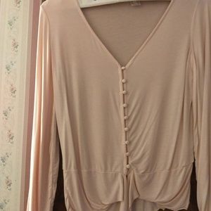 Pink tie blouse